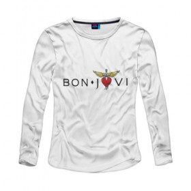 Женский лонгслив 3D с принтом Bon Jovi в городе Новоалтайск, 100% полиэстер | длинные рукава, круглый вырез горловины, полуприлегающий силуэт | bon jovi | бон джови | музыка | музыкальная группа | песни | рок | рок группа | рокгруппа