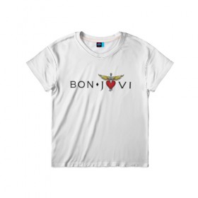 Детская футболка 3D с принтом Bon Jovi в городе Новоалтайск, 100% гипоаллергенный полиэфир | прямой крой, круглый вырез горловины, длина до линии бедер, чуть спущенное плечо, ткань немного тянется | bon jovi | бон джови | музыка | музыкальная группа | песни | рок | рок группа | рокгруппа