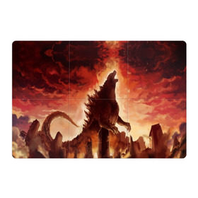 Магнитный плакат 3Х2 с принтом GODZILLA в городе Новоалтайск, Полимерный материал с магнитным слоем | 6 деталей размером 9*9 см | Тематика изображения на принте: godzilla | king of the monsters | годзила | годзилла 2 | король монстров | фильмы