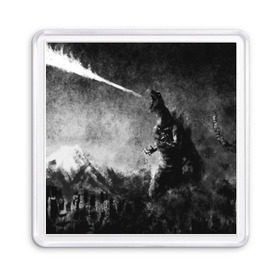 Магнит 55*55 с принтом GODZILLA в городе Новоалтайск, Пластик | Размер: 65*65 мм; Размер печати: 55*55 мм | Тематика изображения на принте: godzilla | king of the monsters | годзила | годзилла 2 | король монстров | фильмы