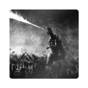 Магнит виниловый Квадрат с принтом GODZILLA в городе Новоалтайск, полимерный материал с магнитным слоем | размер 9*9 см, закругленные углы | Тематика изображения на принте: godzilla | king of the monsters | годзила | годзилла 2 | король монстров | фильмы