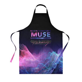 Фартук 3D с принтом Cyber Muse в городе Новоалтайск, 100% полиэстер | общий размер — 65 х 85 см, ширина нагрудника — 26 см, горловина — 53 см, длина завязок — 54 см, общий обхват в поясе — 173 см. Принт на завязках и на горловине наносится с двух сторон, на основной части фартука — только с внешней стороны | alternative | bellamy | cyber | indie | muse | rock | simulation theory | беллами | мьюз
