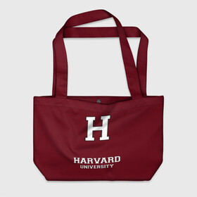 Пляжная сумка 3D с принтом Harvard University_форма в городе Новоалтайск, 100% полиэстер | застегивается на металлическую кнопку; внутренний карман застегивается на молнию. Стенки укреплены специальным мягким материалом, чтобы защитить содержимое от несильных ударов
 | harvard university | гарвард | колледж | образование | студенты | сша | университет | школа