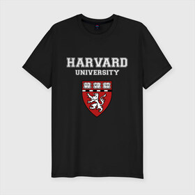Мужская футболка премиум с принтом Harvard University_форма в городе Новоалтайск, 92% хлопок, 8% лайкра | приталенный силуэт, круглый вырез ворота, длина до линии бедра, короткий рукав | harvard university | гарвард | колледж | образование | студенты | сша | университет | школа