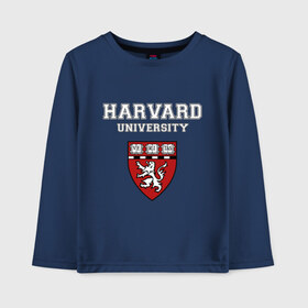 Детский лонгслив хлопок с принтом Harvard University_форма в городе Новоалтайск, 100% хлопок | круглый вырез горловины, полуприлегающий силуэт, длина до линии бедер | harvard university | гарвард | колледж | образование | студенты | сша | университет | школа