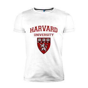 Мужская футболка премиум с принтом Harvard University_форма в городе Новоалтайск, 92% хлопок, 8% лайкра | приталенный силуэт, круглый вырез ворота, длина до линии бедра, короткий рукав | harvard university | гарвард | колледж | образование | студенты | сша | университет | школа