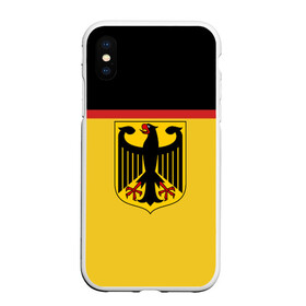 Чехол для iPhone XS Max матовый с принтом СБОРНАЯ ГЕРМАНИИ в городе Новоалтайск, Силикон | Область печати: задняя сторона чехла, без боковых панелей | germany | hockey | sport | герб | германия | надписи | сборная хоккея | символика | спорт | спортсмен | форма | хоккей | чемпионат