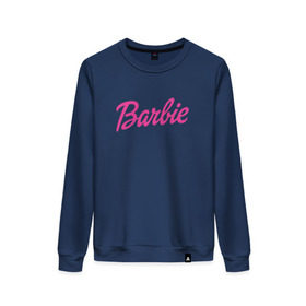 Женский свитшот хлопок с принтом Barbie в городе Новоалтайск, 100% хлопок | прямой крой, круглый вырез, на манжетах и по низу широкая трикотажная резинка  | bad | barbie | bratz | girl | princess | team | барби | братц | девочка | дочка | дочь | кукла | куколка | лого | логотип | любимая | невеста | подружка | прекрасная