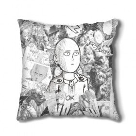 Подушка 3D с принтом One-Punch Man в городе Новоалтайск, наволочка – 100% полиэстер, наполнитель – холлофайбер (легкий наполнитель, не вызывает аллергию). | состоит из подушки и наволочки. Наволочка на молнии, легко снимается для стирки | anime | one punch man | saitama | аниме | ван панч мен | ванпанчмен | сайтама