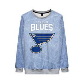 Женский свитшот 3D с принтом St. Louis Blues в городе Новоалтайск, 100% полиэстер с мягким внутренним слоем | круглый вырез горловины, мягкая резинка на манжетах и поясе, свободная посадка по фигуре | 