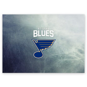 Поздравительная открытка с принтом St. Louis Blues в городе Новоалтайск, 100% бумага | плотность бумаги 280 г/м2, матовая, на обратной стороне линовка и место для марки
 | nhl | st. louis blues | блюз | нхл | сент луиз | сент луис | сент луис блюз | тарасенко | хоккей | шайба