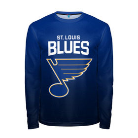 Мужской лонгслив 3D с принтом St. Louis Blues в городе Новоалтайск, 100% полиэстер | длинные рукава, круглый вырез горловины, полуприлегающий силуэт | nhl | st. louis blues | блюз | нхл | сент луиз | сент луис | сент луис блюз | тарасенко | хоккей | шайба