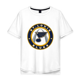 Мужская футболка хлопок Oversize с принтом St. Louis Blues alt. в городе Новоалтайск, 100% хлопок | свободный крой, круглый ворот, “спинка” длиннее передней части | nhl | st. louis blues | блюз | нхл | сент луиз | сент луис | сент луис блюз | тарасенко | хоккей | шайба
