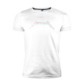 Мужская футболка премиум с принтом METALLICA GLITCH LOGO в городе Новоалтайск, 92% хлопок, 8% лайкра | приталенный силуэт, круглый вырез ворота, длина до линии бедра, короткий рукав | Тематика изображения на принте: matters metallica | music | nothing else | rock | trash metal | группа | музыка | музыканты | рок | трэш металл