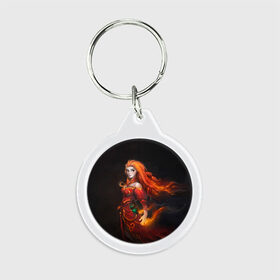 Брелок круглый с принтом Lina (Dota2) в городе Новоалтайск, пластик и полированная сталь | круглая форма, металлическое крепление в виде кольца | dota | dota 2 | dota2 | game | games | lina | lina dota 2 | дота | дота 2 | игра | игры | лина