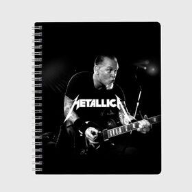 Тетрадь с принтом METALLICA в городе Новоалтайск, 100% бумага | 48 листов, плотность листов — 60 г/м2, плотность картонной обложки — 250 г/м2. Листы скреплены сбоку удобной пружинной спиралью. Уголки страниц и обложки скругленные. Цвет линий — светло-серый
 | matters metallica | music | nothing else | rock | trash metal | группа | музыка | музыканты | рок | трэш металл