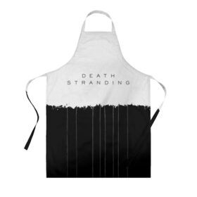 Фартук 3D с принтом DEATH STRANDING в городе Новоалтайск, 100% полиэстер | общий размер — 65 х 85 см, ширина нагрудника — 26 см, горловина — 53 см, длина завязок — 54 см, общий обхват в поясе — 173 см. Принт на завязках и на горловине наносится с двух сторон, на основной части фартука — только с внешней стороны | bridges | death | game | games | hideo | kojima | logo | mads | mikkelsen | norman | porter | reedus | sam | stranding | гений | дес | игра | игры | кодзима | лого | миккельсен | портер | ридус | стрендинг | сэм | хидео