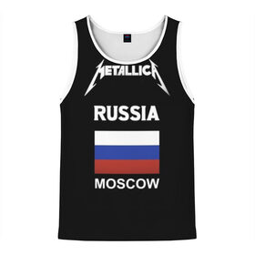 Мужская майка 3D с принтом Metallica в городе Новоалтайск, 100% полиэстер | круглая горловина, приталенный силуэт, длина до линии бедра. Пройма и горловина окантованы тонкой бейкой | Тематика изображения на принте: metallica | moscow | russia | андеграунд | легенда рока | метал | металлика | москва | музыка | рок | россия | хард рок | хеви метал