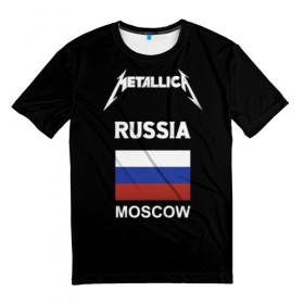 Мужская футболка 3D с принтом Metallica в городе Новоалтайск, 100% полиэфир | прямой крой, круглый вырез горловины, длина до линии бедер | metallica | moscow | russia | андеграунд | легенда рока | метал | металлика | москва | музыка | рок | россия | хард рок | хеви метал