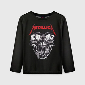 Детский лонгслив 3D с принтом Metallica в городе Новоалтайск, 100% полиэстер | длинные рукава, круглый вырез горловины, полуприлегающий силуэт
 | metallica | rock | атрибутика | группа | джеймс хетфилд | концерт | мерч | метал | металика | металлика | музыка | музыкант | рок | рок группа | рок музыка | рокер | тур | череп