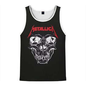 Мужская майка 3D с принтом Metallica в городе Новоалтайск, 100% полиэстер | круглая горловина, приталенный силуэт, длина до линии бедра. Пройма и горловина окантованы тонкой бейкой | Тематика изображения на принте: metallica | rock | атрибутика | группа | джеймс хетфилд | концерт | мерч | метал | металика | металлика | музыка | музыкант | рок | рок группа | рок музыка | рокер | тур | череп
