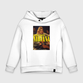 Детское худи Oversize хлопок с принтом Kurt Cobain In Bloom в городе Новоалтайск, френч-терри — 70% хлопок, 30% полиэстер. Мягкий теплый начес внутри —100% хлопок | боковые карманы, эластичные манжеты и нижняя кромка, капюшон на магнитной кнопке | Тематика изображения на принте: kurt cobain | music | nirvana | rock | кобейн | курт | курт кобейн | музыка | нирвана | рок