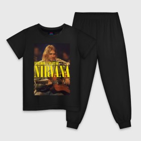 Детская пижама хлопок с принтом Kurt Cobain In Bloom в городе Новоалтайск, 100% хлопок |  брюки и футболка прямого кроя, без карманов, на брюках мягкая резинка на поясе и по низу штанин
 | Тематика изображения на принте: kurt cobain | music | nirvana | rock | кобейн | курт | курт кобейн | музыка | нирвана | рок