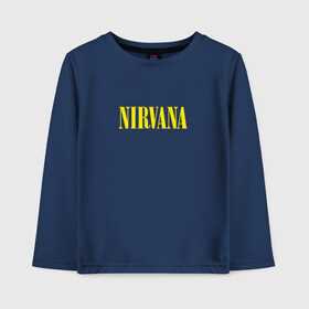 Детский лонгслив хлопок с принтом Nirvana в городе Новоалтайск, 100% хлопок | круглый вырез горловины, полуприлегающий силуэт, длина до линии бедер | kurt cobain | music | nirvana | rock | кобейн | курт | курт кобейн | музыка | нирвана | рок