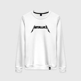 Женский свитшот хлопок с принтом METALLICA (НА СПИНЕ) в городе Новоалтайск, 100% хлопок | прямой крой, круглый вырез, на манжетах и по низу широкая трикотажная резинка  | Тематика изображения на принте: matters metallica | music | nothing else | rock | trash metal | группа | металлика | музыка | музыканты | рок | трэш металл