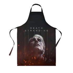 Фартук 3D с принтом DEATH STRANDING - Cliff в городе Новоалтайск, 100% полиэстер | общий размер — 65 х 85 см, ширина нагрудника — 26 см, горловина — 53 см, длина завязок — 54 см, общий обхват в поясе — 173 см. Принт на завязках и на горловине наносится с двух сторон, на основной части фартука — только с внешней стороны | cliff | death | game | games | hideo | kojima | logo | mads | mikkelsen | norman | porter | reedus | sam | stranding | дес | игра | игры | клифф | кодзима | лого | миккельсен | портер | ридус | стрендинг | сэм | хидео