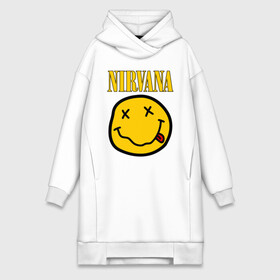 Платье-худи хлопок с принтом NIRVANA в городе Новоалтайск,  |  | music | nirvana | rip smile | rock | smile | группа | курт кобейн | музыка | нирвана | рок | смайл