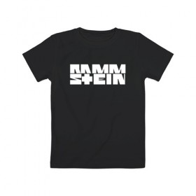 Детская футболка хлопок с принтом RAMMSTEIN в городе Новоалтайск, 100% хлопок | круглый вырез горловины, полуприлегающий силуэт, длина до линии бедер | music | rammstein | rock | группа | музыка | музыканты | рамштайн | рок
