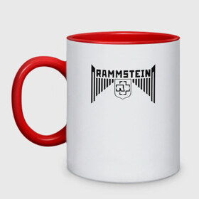 Кружка двухцветная с принтом Rammstein в городе Новоалтайск, керамика | объем — 330 мл, диаметр — 80 мм. Цветная ручка и кайма сверху, в некоторых цветах — вся внутренняя часть | Тематика изображения на принте: deutschland | duhastviel.mutter | hevy metal | meinteil | music | rammstein | rammsteinfan | ramshtain | rock | германия | метал | музыка | немцы | рамштаин | рамштайн | рамштейн | рок