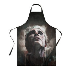 Фартук 3D с принтом Клифф (DEATH STRANDING) в городе Новоалтайск, 100% полиэстер | общий размер — 65 х 85 см, ширина нагрудника — 26 см, горловина — 53 см, длина завязок — 54 см, общий обхват в поясе — 173 см. Принт на завязках и на горловине наносится с двух сторон, на основной части фартука — только с внешней стороны | cliff | death | game | games | hideo | kojima | logo | mads | mikkelsen | norman | porter | reedus | sam | stranding | дес | игра | игры | клифф | кодзима | лого | миккельсен | портер | ридус | стрендинг | сэм | хидео