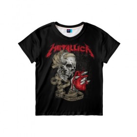 Детская футболка 3D с принтом Metallica в городе Новоалтайск, 100% гипоаллергенный полиэфир | прямой крой, круглый вырез горловины, длина до линии бедер, чуть спущенное плечо, ткань немного тянется | album | black | concert | heavy | kirk | metal | metallica | music | rock | tolls | джеймс хэтфилд | кирк хэмметт | клифф бёртон | ларс ульрих | метал | металлика | трэш