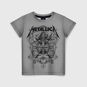Детская футболка 3D с принтом Metallica в городе Новоалтайск, 100% гипоаллергенный полиэфир | прямой крой, круглый вырез горловины, длина до линии бедер, чуть спущенное плечо, ткань немного тянется | album | black | concert | heavy | kirk | metal | metallica | music | rock | tolls | джеймс хэтфилд | кирк хэмметт | клифф бёртон | ларс ульрих | метал | металлика | трэш