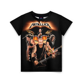 Детская футболка 3D с принтом Metallica в городе Новоалтайск, 100% гипоаллергенный полиэфир | прямой крой, круглый вырез горловины, длина до линии бедер, чуть спущенное плечо, ткань немного тянется | Тематика изображения на принте: album | black | concert | heavy | kirk | metal | metallica | music | rock | tolls | джеймс хэтфилд | кирк хэмметт | клифф бёртон | ларс ульрих | метал | металлика | трэш