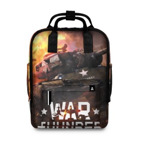 Женский рюкзак 3D с принтом war thunder в городе Новоалтайск, 100% полиэстер | лямки с регулируемой длиной, сверху ручки, чтобы рюкзак нести как сумку. Основное отделение закрывается на молнию, как и внешний карман. Внутри два дополнительных кармана, один из которых закрывается на молнию. По бокам два дополнительных кармашка, куда поместится маленькая бутылочка
 | war thunder | war thunder 2019 | war thunder лучшие | war thunder самолеты | war thunder танки | вар тандер | игра war thunder | купить футболку war thunder | футболки war thunder