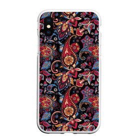 Чехол для iPhone XS Max матовый с принтом Этнический орнамент в городе Новоалтайск, Силикон | Область печати: задняя сторона чехла, без боковых панелей | Тематика изображения на принте: asia | black | blue | curl | east | ethnic | flower | india | ornament | pattern | petal | red | yellow | zendudl | азия | восток | желтый | завитушка | зендудл | индия | красный | лепесток | орнамент | узор | цветок | черный | этнический