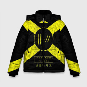 Зимняя куртка для мальчиков 3D с принтом Twenty One Pilots 13 в городе Новоалтайск, ткань верха — 100% полиэстер; подклад — 100% полиэстер, утеплитель — 100% полиэстер | длина ниже бедра, удлиненная спинка, воротник стойка и отстегивающийся капюшон. Есть боковые карманы с листочкой на кнопках, утяжки по низу изделия и внутренний карман на молнии. 

Предусмотрены светоотражающий принт на спинке, радужный светоотражающий элемент на пуллере молнии и на резинке для утяжки | abstract | one pilots | twenty one | twenty one pilots | желтый | твенти ван | твенти ван пайлотс