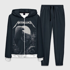 Мужской костюм 3D с принтом Metallica в городе Новоалтайск, 100% полиэстер | Манжеты и пояс оформлены тканевой резинкой, двухслойный капюшон со шнурком для регулировки, карманы спереди | metallica | группа | метал | металлика | музыка | песни | рок