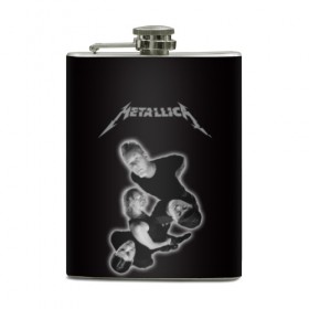 Фляга с принтом Metallica в городе Новоалтайск, металлический корпус | емкость 0,22 л, размер 125 х 94 мм. Виниловая наклейка запечатывается полностью | Тематика изображения на принте: metallica | группа | метал | металлика | музыка | песни | рок