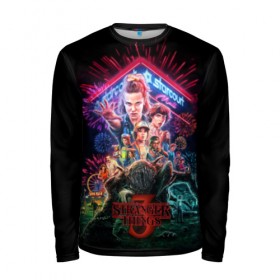 Мужской лонгслив 3D с принтом STRANGER THINGS 3 в городе Новоалтайск, 100% полиэстер | длинные рукава, круглый вырез горловины, полуприлегающий силуэт | 11 | 3 season | 3 сезон | eleven | netflix | stranger | things | бобби | браун | дела | крайне | милли | оди | одинадцать | одиннадцать | очень | события | странные | стренджер