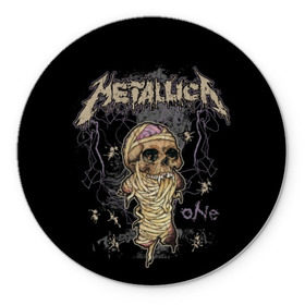 Коврик для мышки круглый с принтом Metallica в городе Новоалтайск, резина и полиэстер | круглая форма, изображение наносится на всю лицевую часть | album | black | concert | heavy | kirk | metal | metallica | music | rock | tolls | джеймс хэтфилд | кирк хэмметт | клифф бёртон | ларс ульрих | метал | металлика | трэш