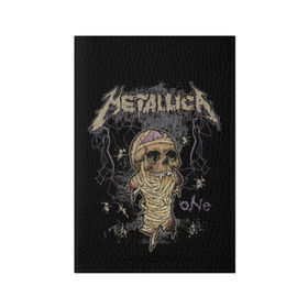 Обложка для паспорта матовая кожа с принтом Metallica в городе Новоалтайск, натуральная матовая кожа | размер 19,3 х 13,7 см; прозрачные пластиковые крепления | Тематика изображения на принте: album | black | concert | heavy | kirk | metal | metallica | music | rock | tolls | джеймс хэтфилд | кирк хэмметт | клифф бёртон | ларс ульрих | метал | металлика | трэш