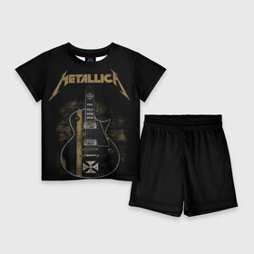 Детский костюм с шортами 3D с принтом Metallica в городе Новоалтайск,  |  | Тематика изображения на принте: album | black | concert | heavy | kirk | metal | metallica | music | rock | tolls | джеймс хэтфилд | кирк хэмметт | клифф бёртон | ларс ульрих | метал | металлика | трэш