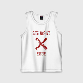 Детская майка хлопок с принтом Straight edge в городе Новоалтайск,  |  | Тематика изображения на принте: straight edge | sxe | острая грань | схе