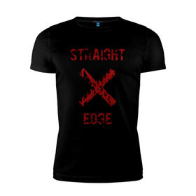 Мужская футболка премиум с принтом Straight edge в городе Новоалтайск, 92% хлопок, 8% лайкра | приталенный силуэт, круглый вырез ворота, длина до линии бедра, короткий рукав | straight edge | sxe | острая грань | схе