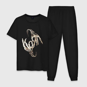 Мужская пижама хлопок с принтом Korn в городе Новоалтайск, 100% хлопок | брюки и футболка прямого кроя, без карманов, на брюках мягкая резинка на поясе и по низу штанин
 | альтернативный метал | американская | арвизу | брайан уэлч | группа | джеймс шаффер | джонатан дэвис | дэвид сильверия | мультиплатинова | реджинальд | рэй лузье | я ню метал