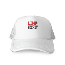 Кепка тракер с сеткой с принтом Limp Bizkit в городе Новоалтайск, трикотажное полотно; задняя часть — сетка | длинный козырек, универсальный размер, пластиковая застежка | dj lethal | американская | группа | джон отто | ню метал | рок | рэп | уэс борланд | фред дёрст